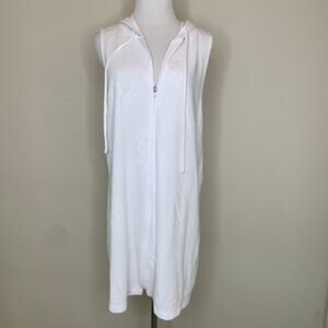 Wearabouts White Front Zip Cover Up Sz Large Summer Loungewear